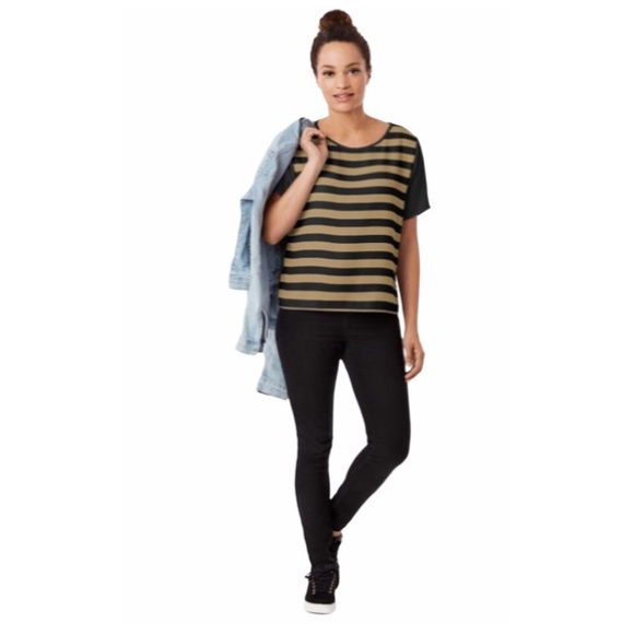 Don’t Ask Why Top NWT Made in Italy Striped T-Shirt OS - Picture 4 of 9